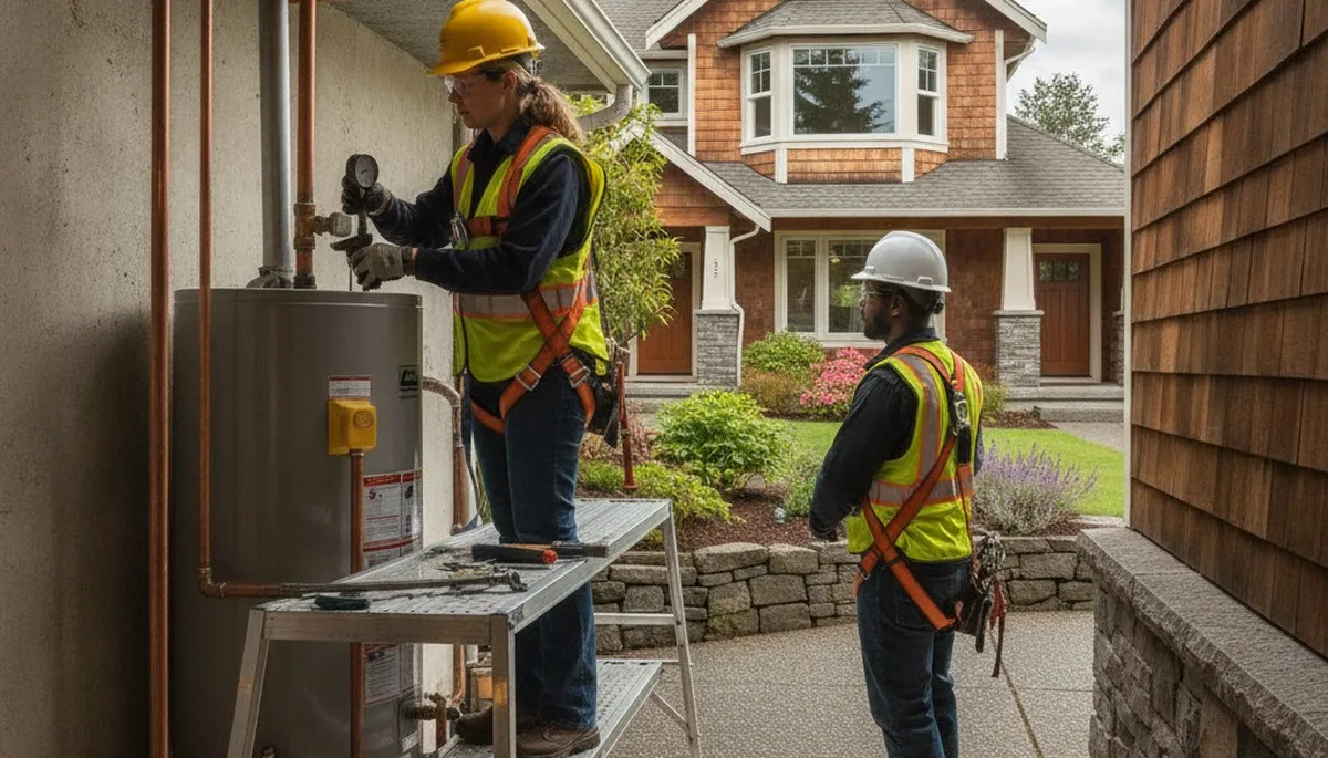 Professional plumber providing repair service in Redmond, WA for a local plumbing business