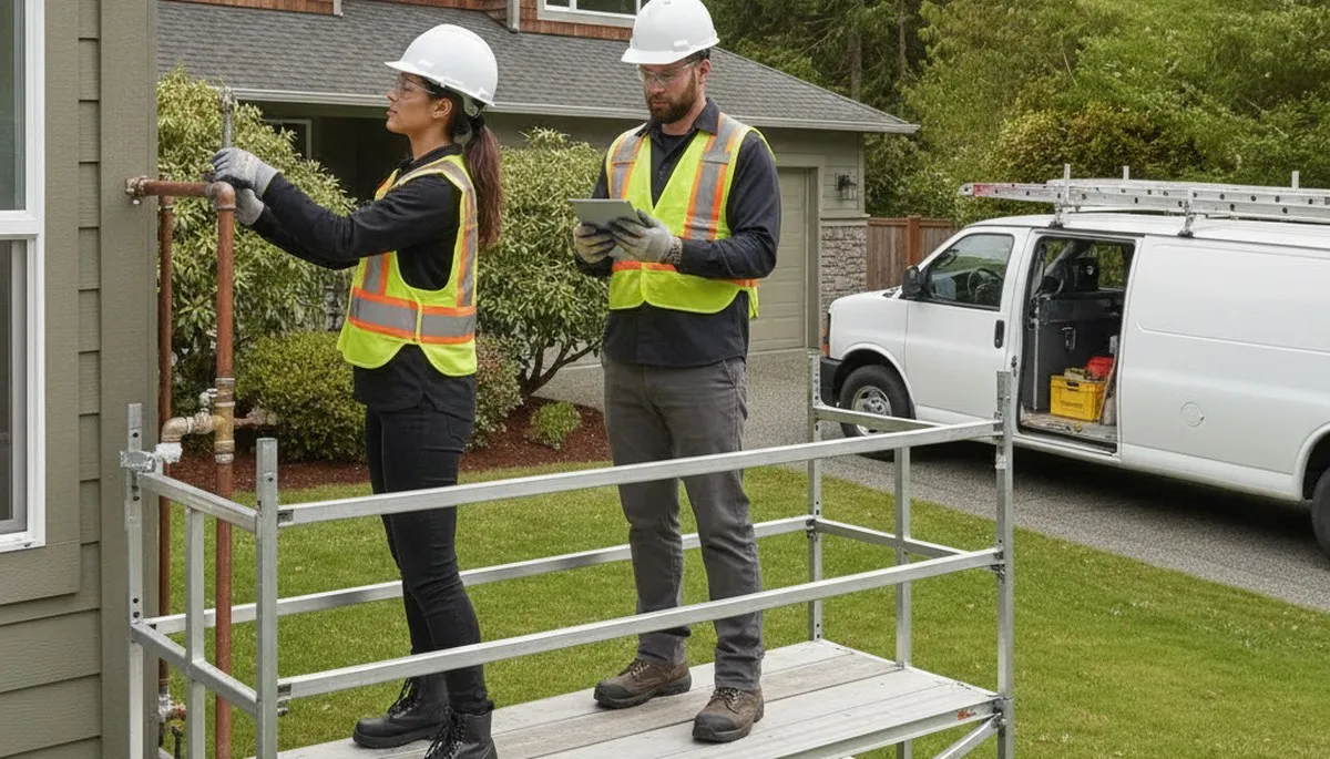 Plumber repairing plumbing system in Redmond, WA for residential and commercial service