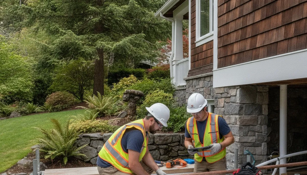 Plumber repairing pipe in Redmond, WA for residential plumbing service