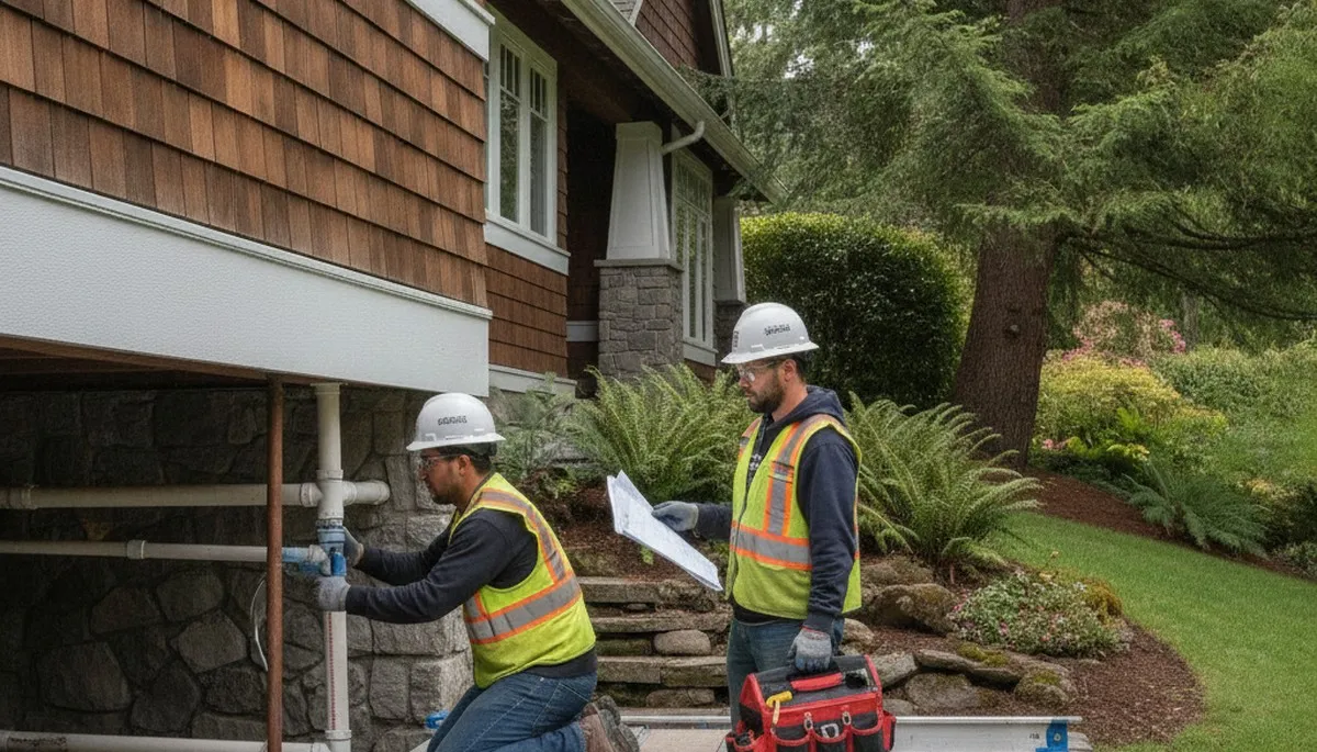 Plumber repairing a leak in Redmond, WA for residential plumbing service