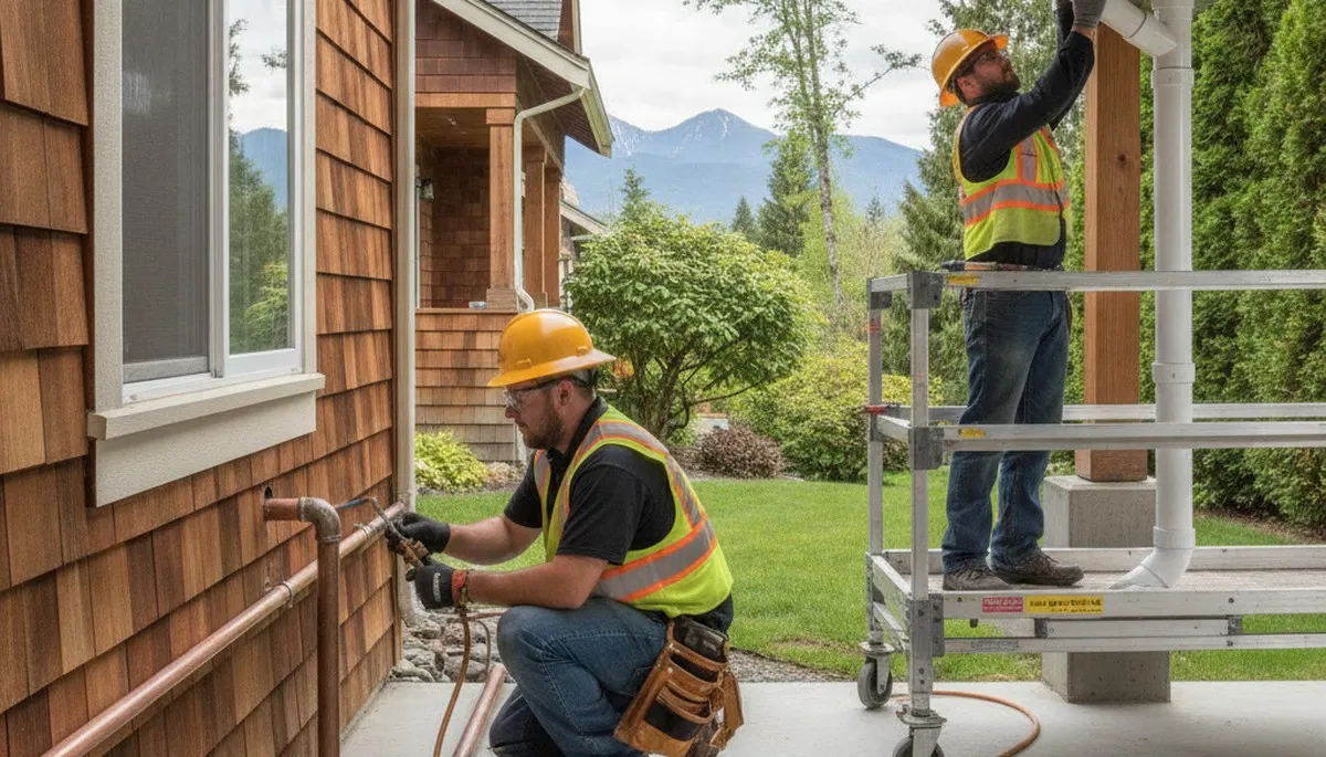 Plumber repairing plumbing in Redmond, WA for a local plumbing repair service