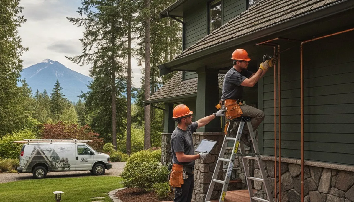 Plumber repairing pipe in Redmond, WA for residential plumbing service